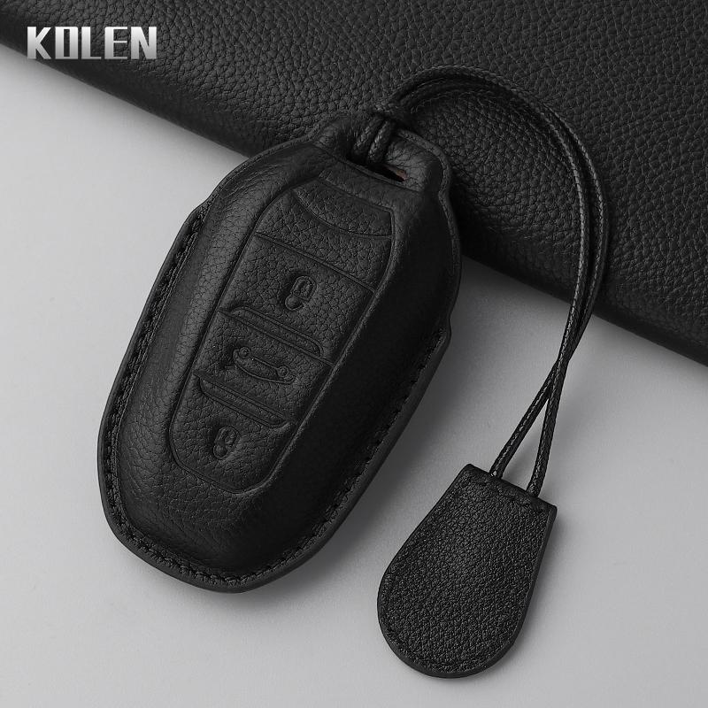 

Genuine Leather Car Key Case Cover For Peugeot 2008 3008 4008 5008 308 408 508 Citroen C1 C2 C4 C6 C3-Xr Picasso Grand Ds3 Ds5