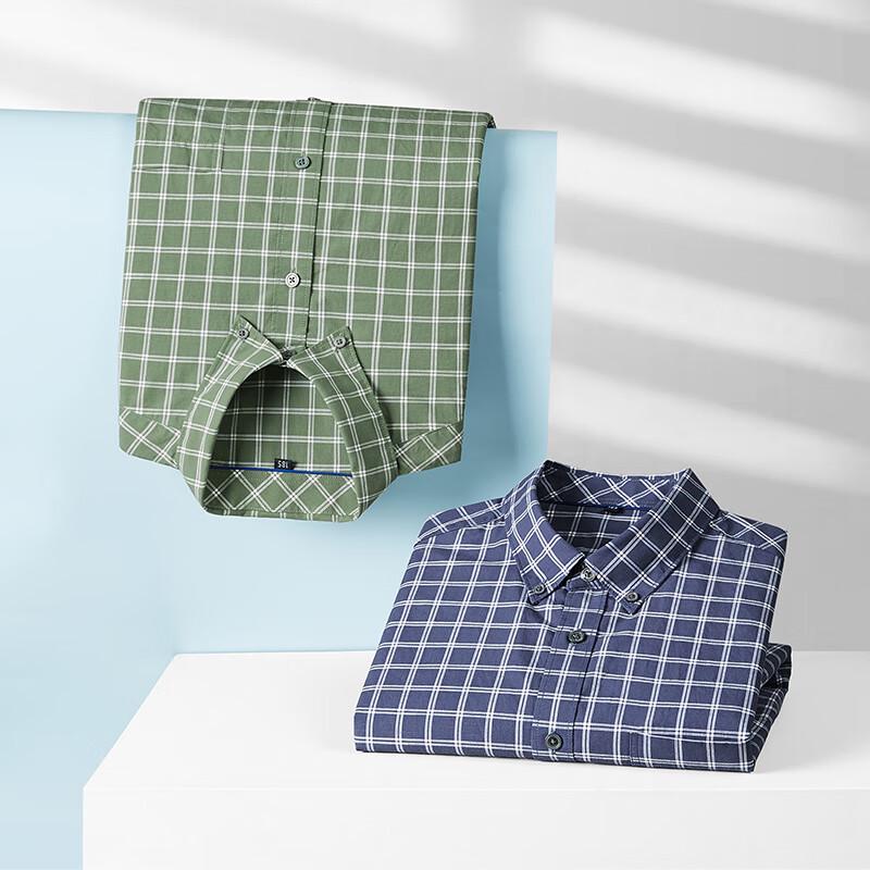 Men's Plus Size Breathable Plaid Short-Sleeve Shirt