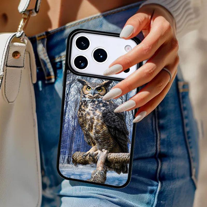 Owl Animal Pattern Phone Case For iPhone 17 Air 14 15 13 12 Max Cover For Apple 16e 11 Pro Max Plus Coque