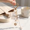 Zinc Zinc Alloy Rhinestone Pendant Hanger Bag Charm Cute Pearl Bow Keychain  Bag Pendant