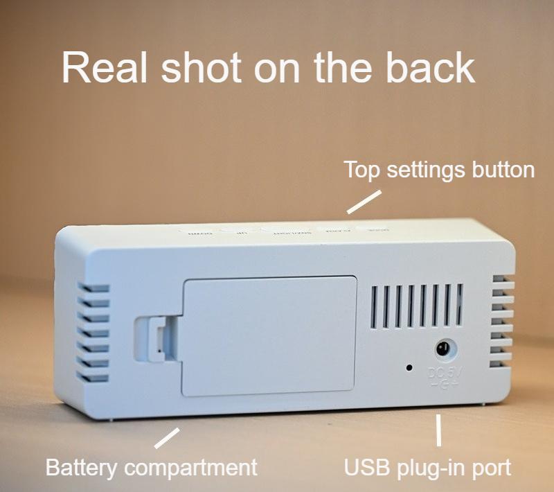 LED Mirror Alarm Clock with Night Light USB/AAA Dual-Powered Digital Display Desktop Clock