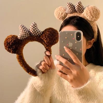 Fiyonklu Peluş Ayı Kulaklı Taç