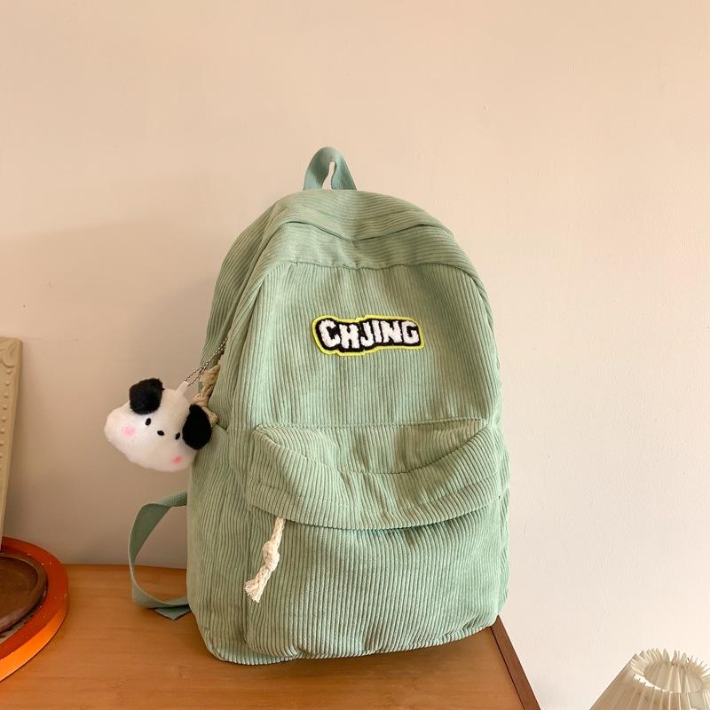 

Japanese cute girl schoolbag Korean version of high school students, junior high school students, large capacity solid color backpack, women s travel Single pack зелёный