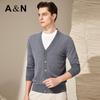 Antonio Men's Light Business V-Neck 100% Cashmere Cardigan