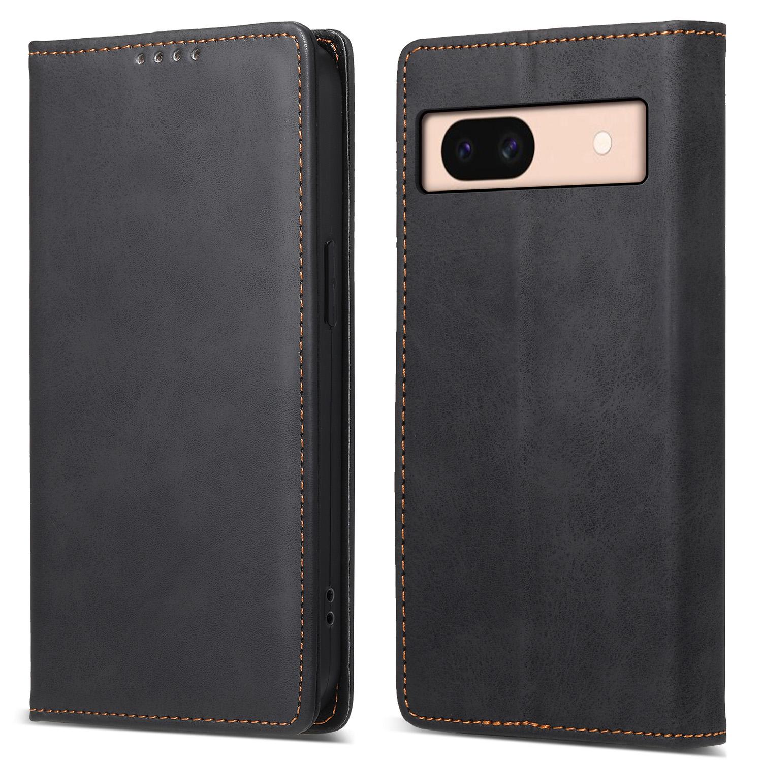

DF-05 For Google Pixel 8a Cell Phone Case RFID Blocking PU Leather Wallet Mobile Phone Cover Black