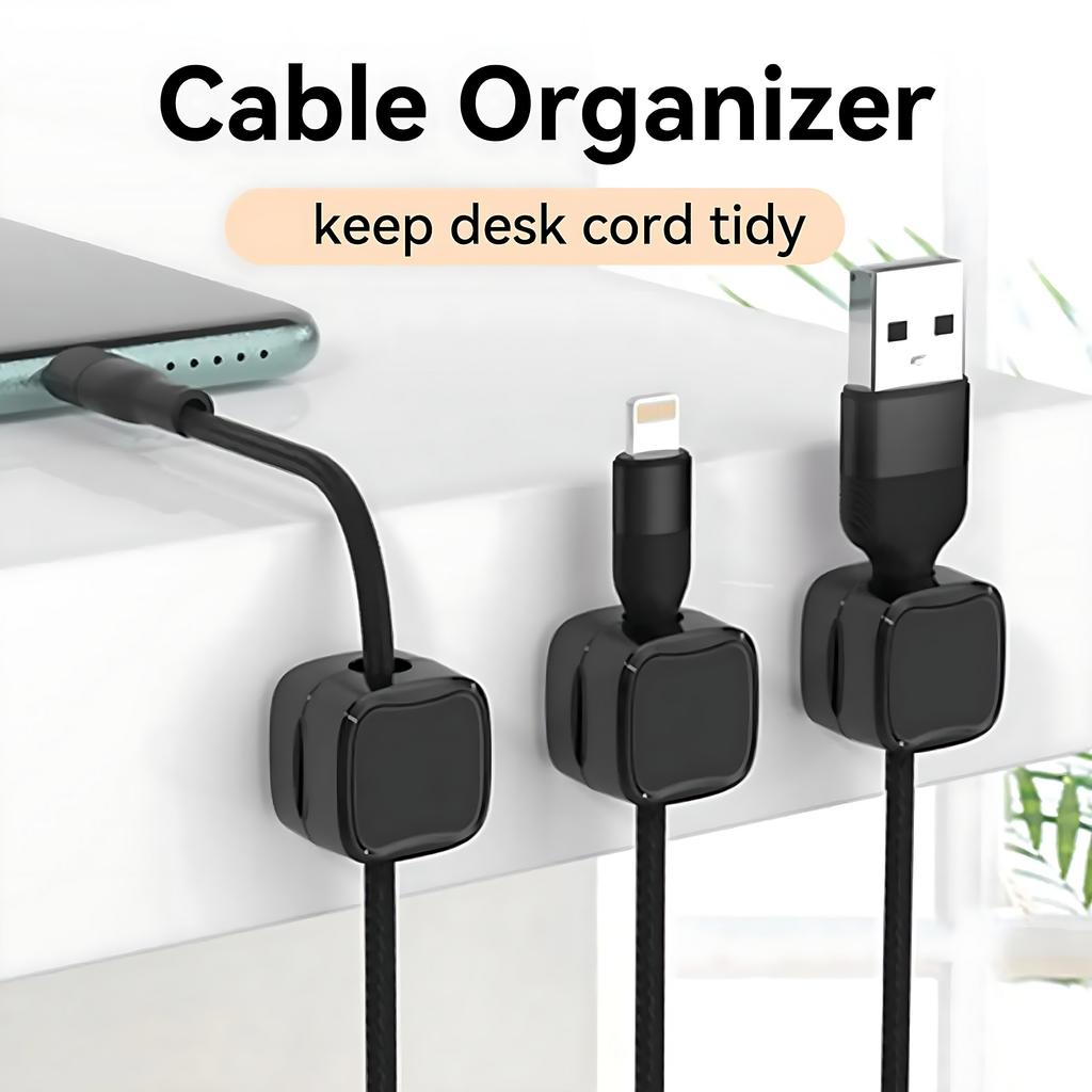 6/12 Stück Magnetischer Kabelclip Halter für Kabel Klebe-Kabelhalter Halter Organizer für Zuhause Büro Auto Unter dem Schreibtisch Kabelmanagement