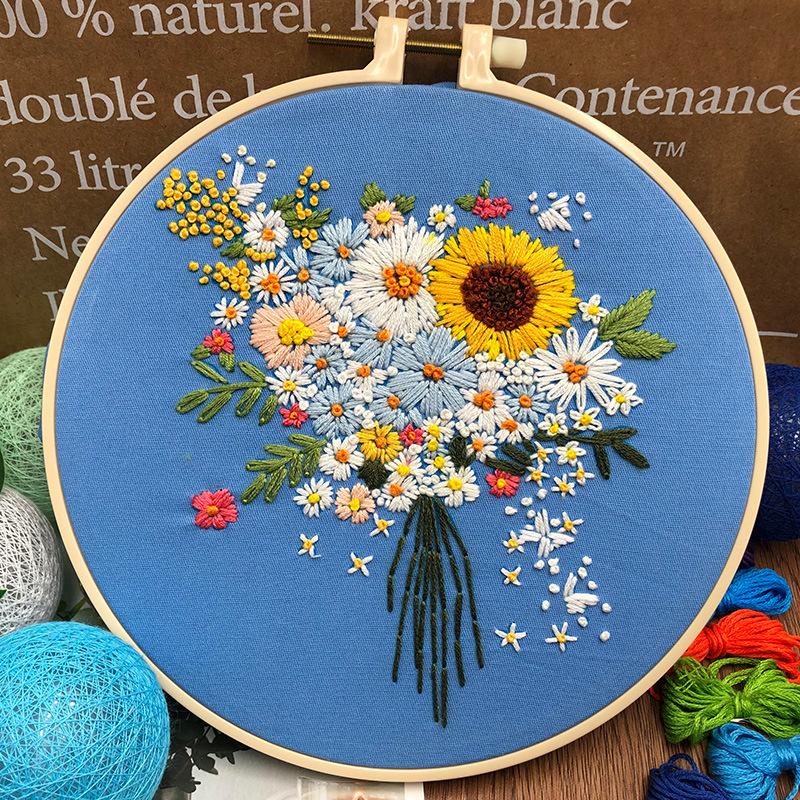 

1pc Handmade Bouquet DIY Embroidery Beginner s Kit 20cm
