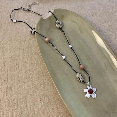 Women's Bohemian Vintage Beaded Flower String Necklace
