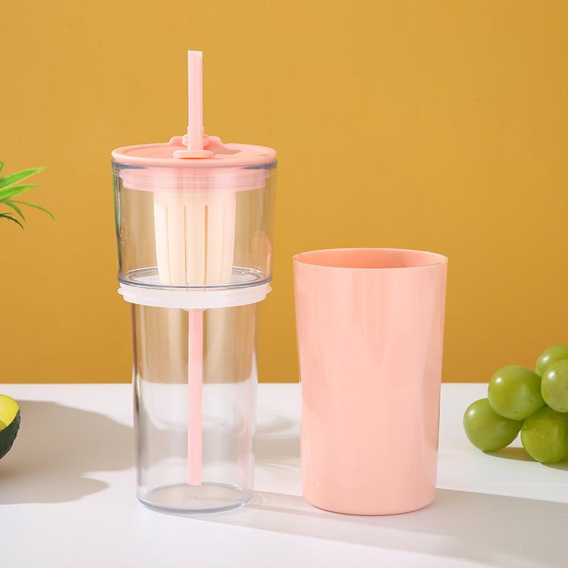 Water Bottle High Value Straw Cup Outdoor Sports Water Cup Sealed Leak-proof Fruit Teacup Large Capacity Plastic Cup Girls Youka Cup