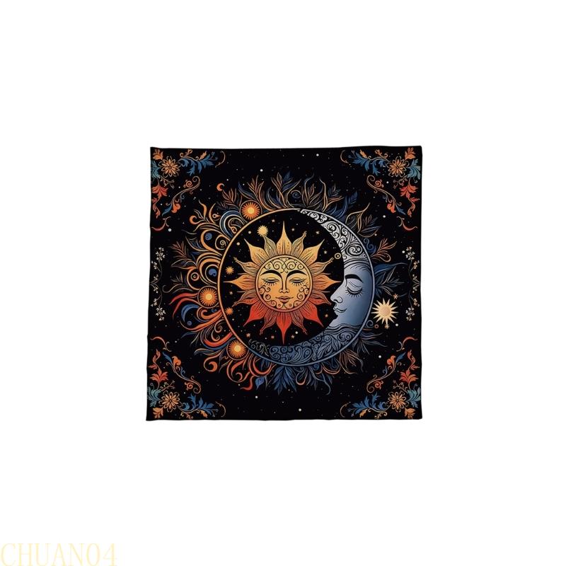 A1A2 Sun Moon Pattern Astrology Tablecloth Tarots Divinations Tablecloth Altars Cloth Divinations Board Game Accessory