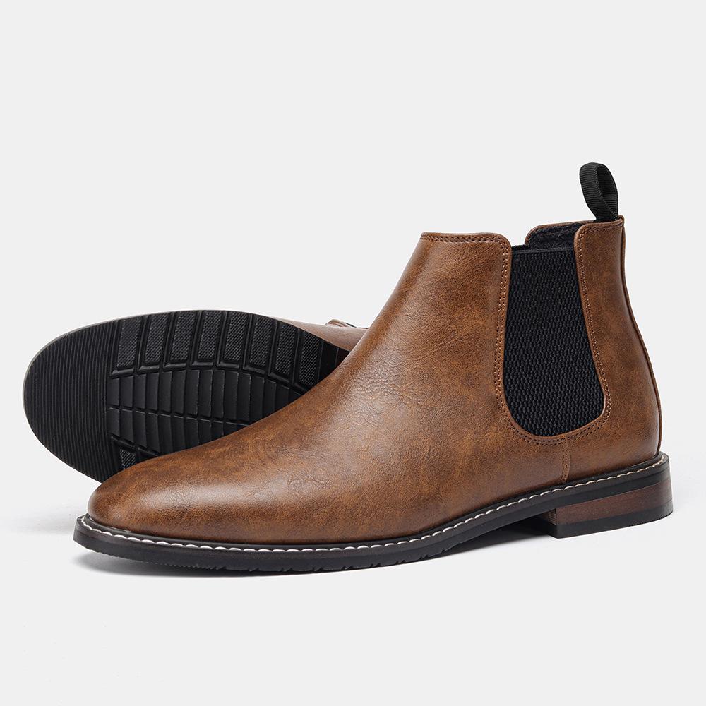 Herren Übergröße Britische Chelsea Boots - Retro Mode Geriebene Farbe Knöchelschuhe