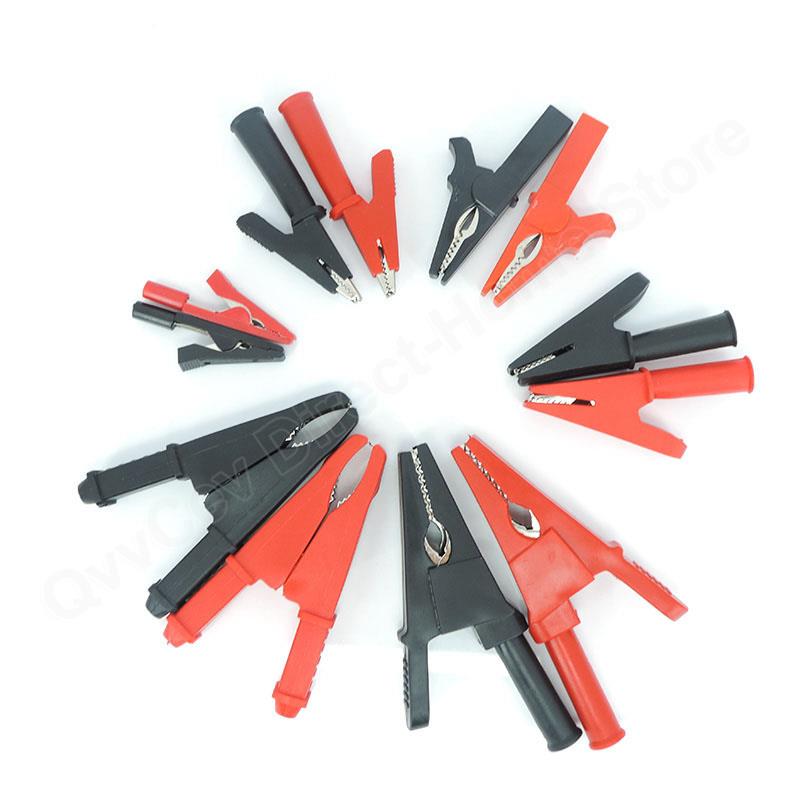 Rød+svart 20/50A PVC Alligator Krokodilleklemmeklemme Sokkel Plugg Håndtak Testkabel Probe 4mm bananplugg elektrisk Batteri
