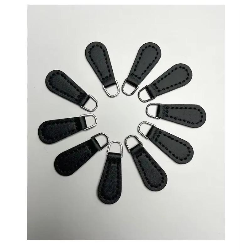 Lot de 10 jolies tirettes de fermeture éclair en PU de haute qualité, couleur unie, pour vêtements, crayons, sacs à main, accessoires