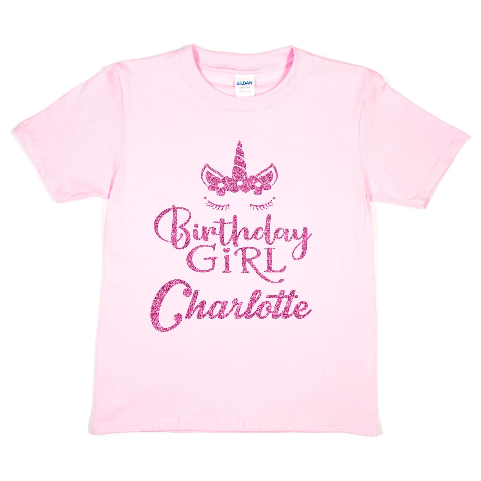 

Personalised T-Shirt Girls Happy Birthday Charlotte Gift Any Name 2XL