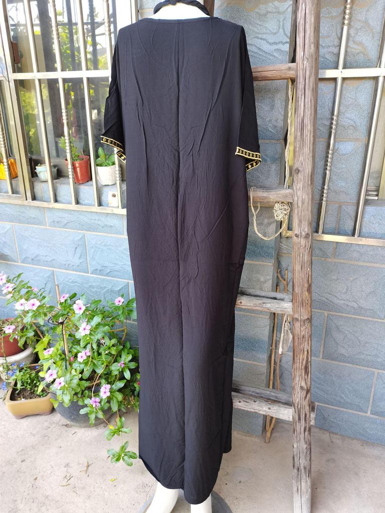 Rayon Embroidered Long Beach Robe Cover-up