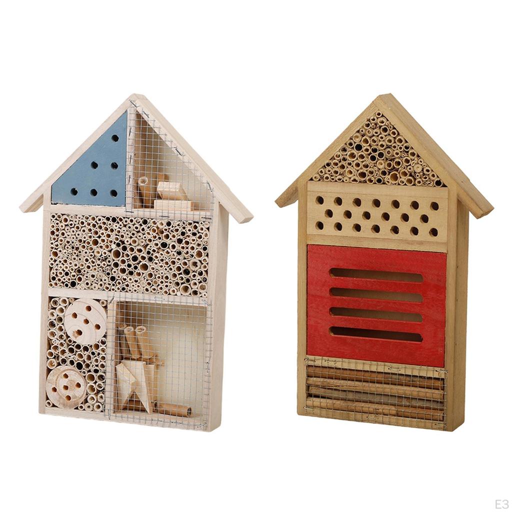 Bee House Nesting Box Butterfly for Yard Fence Outdoor Backyard