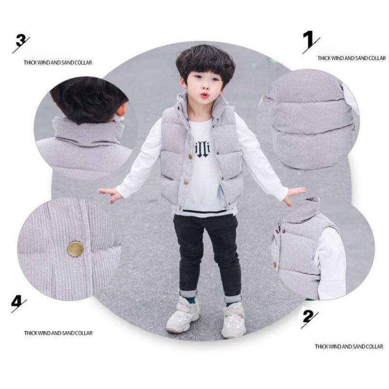 Children's Vests for Boys and Girls Are Thickened To Keep Warm and Wear Corduroy Autumn and Winter Cotton Vests, Baby Outer Tower Waistcoat Vests