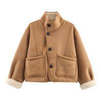 New, fashionable and casual loose double-sided fleece thermal jacket