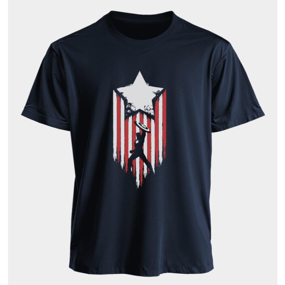 men's and women's T-shirts Captain America Summer Spring and Autumn new classic oversized sporty punk short-sleeved