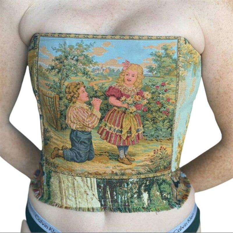 Summer Women Sexy Off-Shoulder Tube Tops 2023 New Strapless Backless Printing Tank Vests Tops Sexy Women Party Club Wear