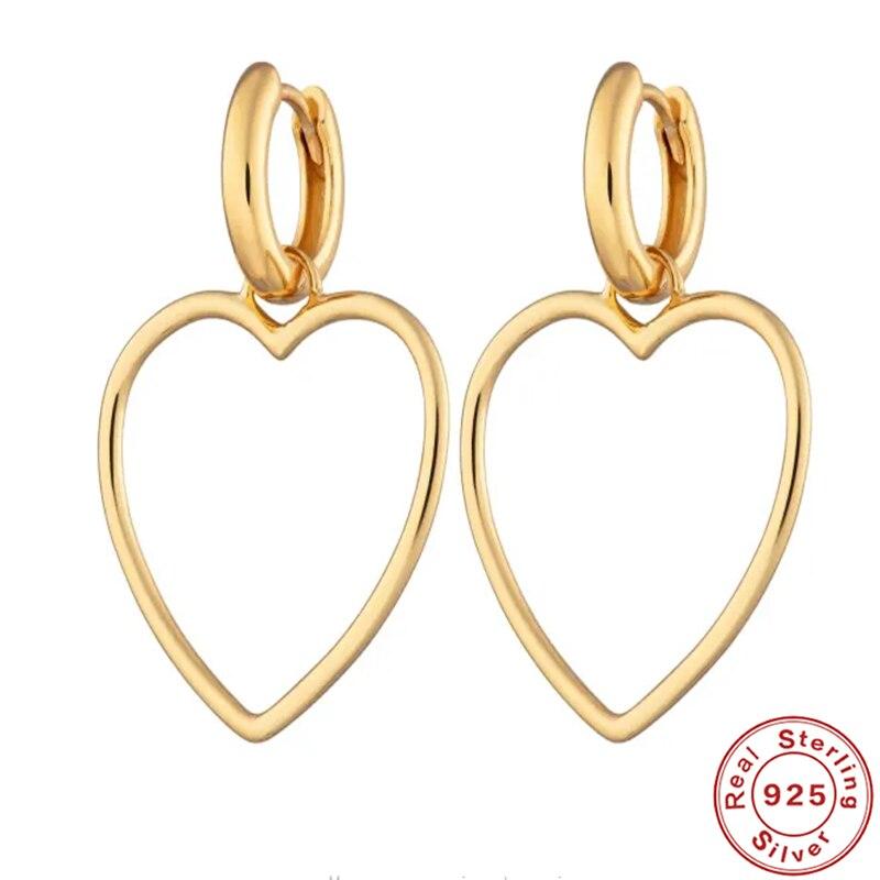 Fashion Hollow Heart Shape 925 Sterling Silver Earrings For Women Earrings  Trend