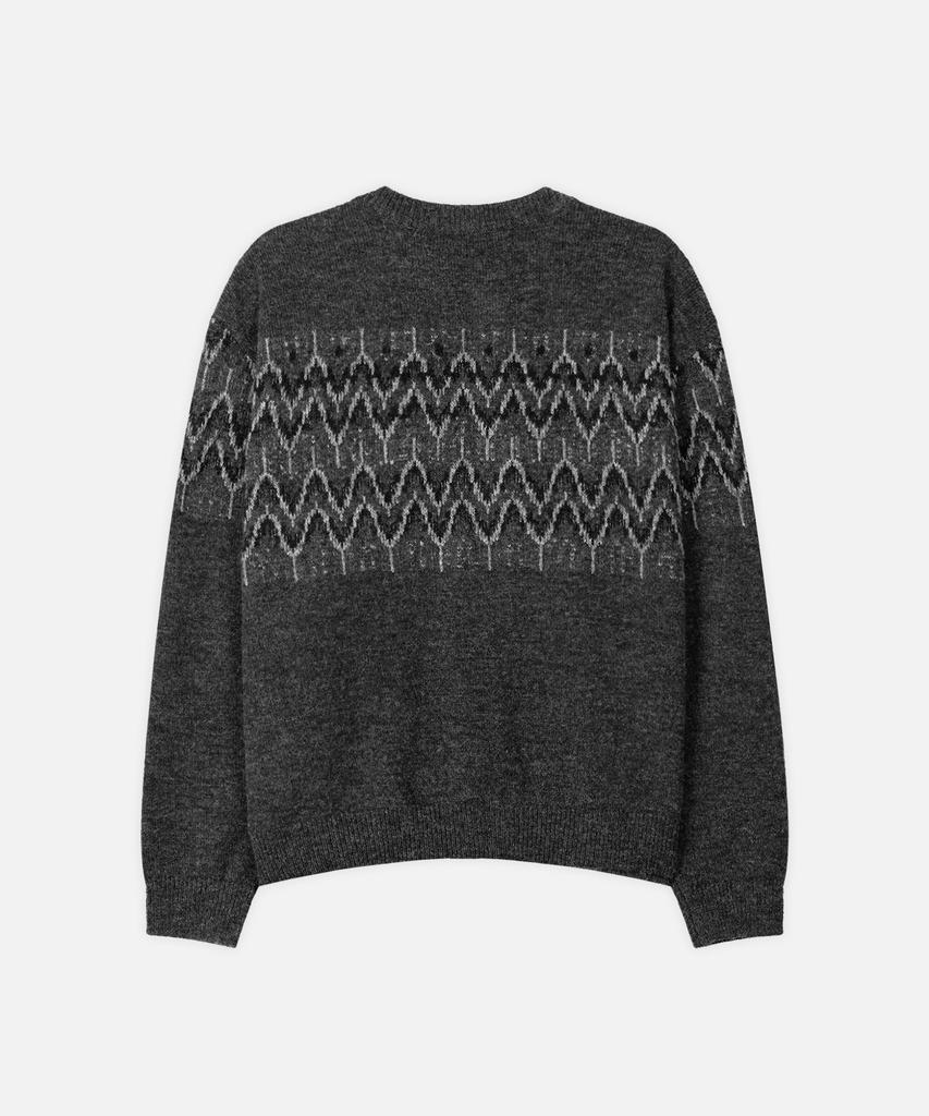 Draw Fit Wool Hairy Nordic Round Cardigan [M.Charcoal]