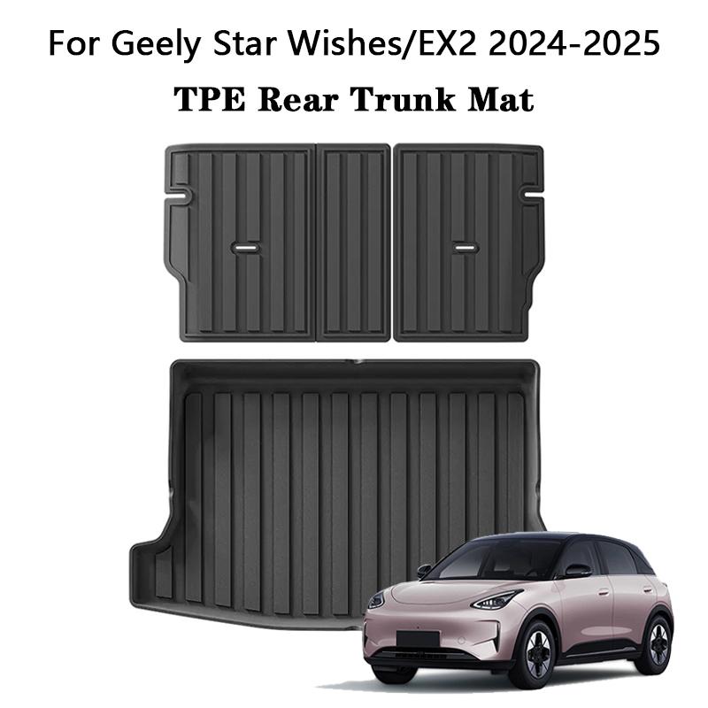 For Geely Star Wishes/EX2 2024-2025 Car Trunk Mat TPE Rear Seat Backrest Pad All Weather Waterproof Floor Liners Trunk Cargo Mat