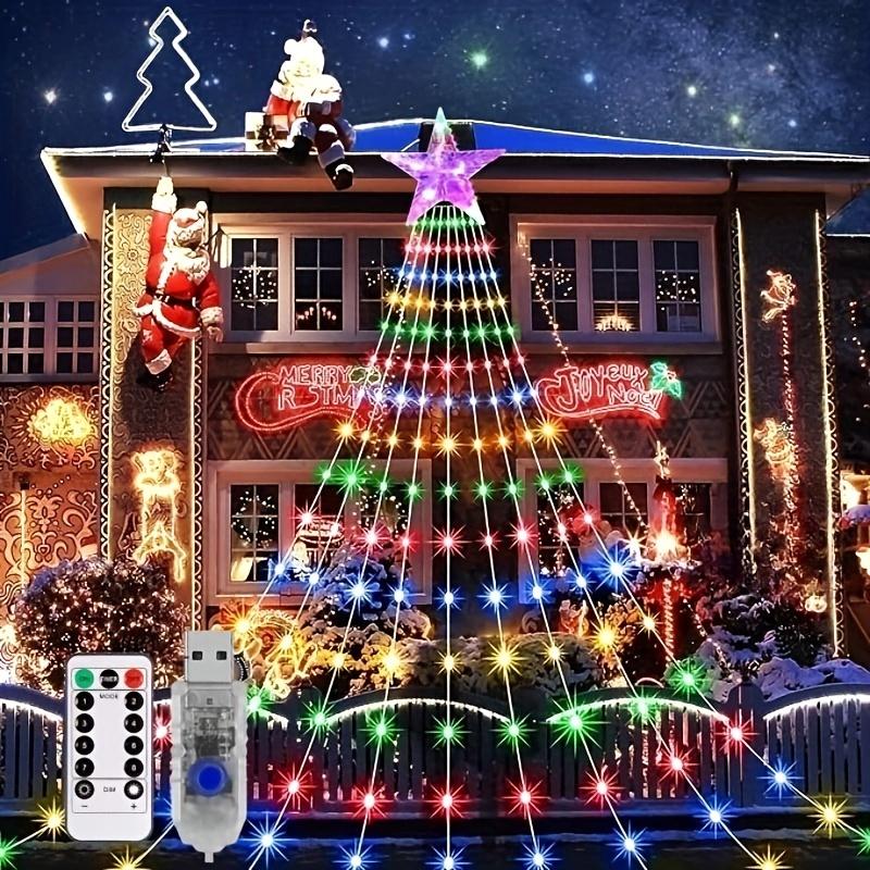 1 X USB Powered Christmas Star String Light - 200 LEDs, 8 Patterns Colorful Fairy Lights with Remote Control, Non-Rechargeable Button Battery Included