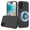 Hülle für iPhone 16 - Silikon, Schwarz, Stoßfest