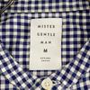 Mr.GENTLEMAN Made In Japan Check Pattern Short Sleeve Band Collar Shirt M Men's Used