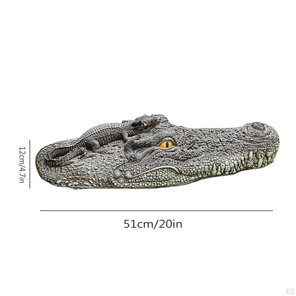 Alligator Head Decoy Pond Float Garden Floating Ornament, UV Protected Exterior to the