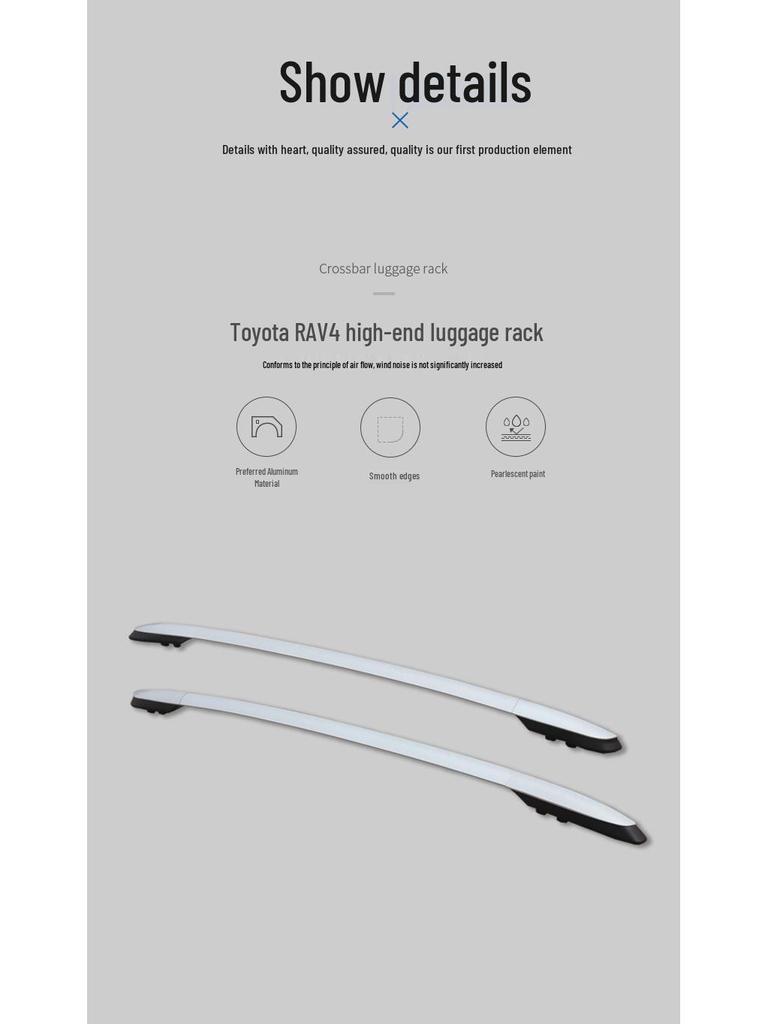 Aluminum Alloy Roof Rack Cross Bars for 2014-2018 RAV4, Screw-Locking Type