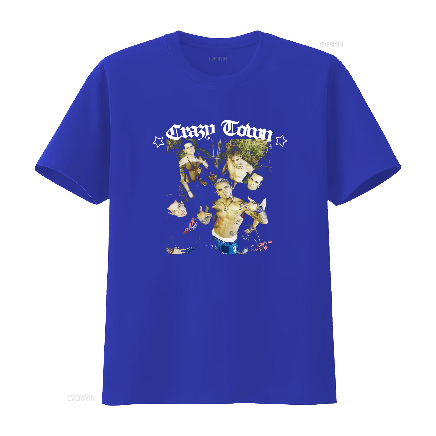 

Vintage Crazy Town Band Cotton T Shirt All Sizes S 4XL Rock Style vintage Washed Stretched graphic designer clothes Unisex S