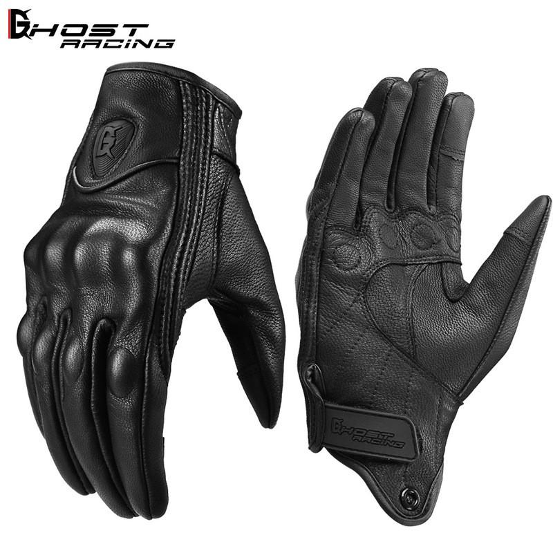 Motorcycle Racing Gloves Full Finger Leather Protective Gear Men Women Spring Autumn Winter Cycling Safety Riding Medium