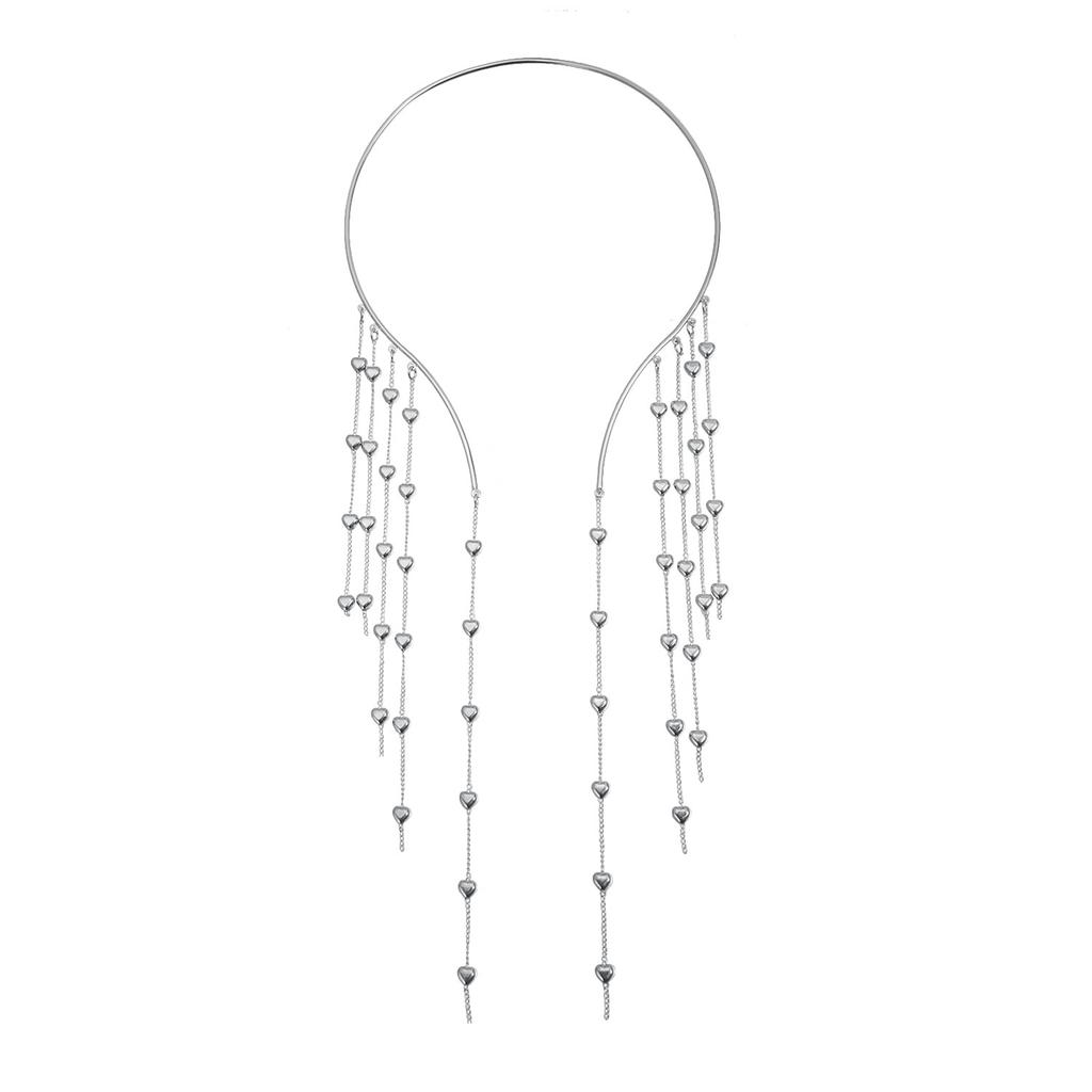 Pendant multi-level love fringed collar, retro futuristic sexy dress collar