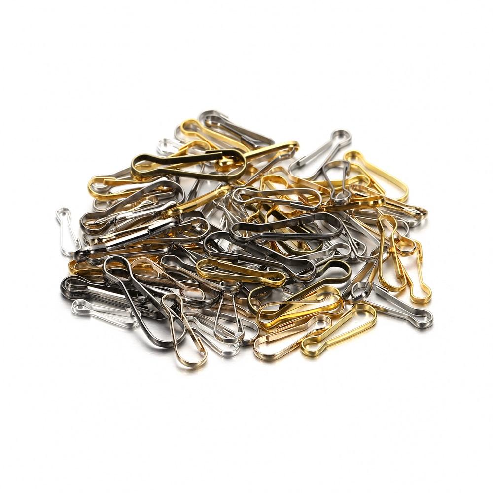 100Pcs/Lot Metal Snap Lanyard Clip Hook Gourd Buckle Connector for DIY Keychain Camping Hanging Buckle Jewelry Making Supplies