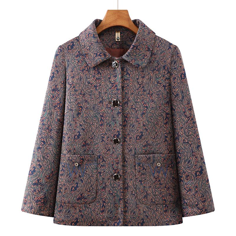 2026 Stylish Spring/Autumn Lapel Jacket for Middle-Aged and Elderly Women
