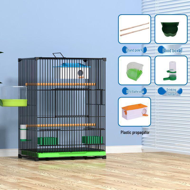 

Посилена велика клітка для великих птахів, таких як какатіли та піони, з гніздовою коробкою 60cm H, 42x31cm, no wheels, Package 6 білий