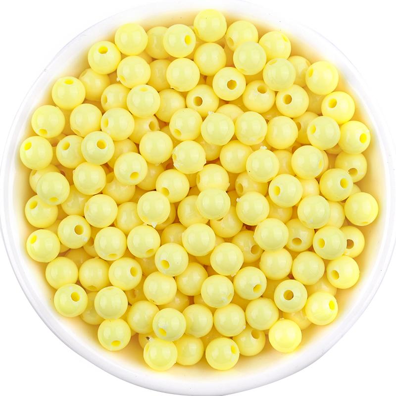 100Pcs 6mm Plastic Beads Solid Color Loose Spacer Round Beads For DIY Bracelets Phone Chains Jewelry Making Supplies Wholesale
