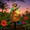 Ornement Solaire Unique pour Jardin Forme Perroquet Lumière avec Piquet de Sol Étanche Extérieur Cour Éclairage Automatique Chemin Éclairage pour Pelouse