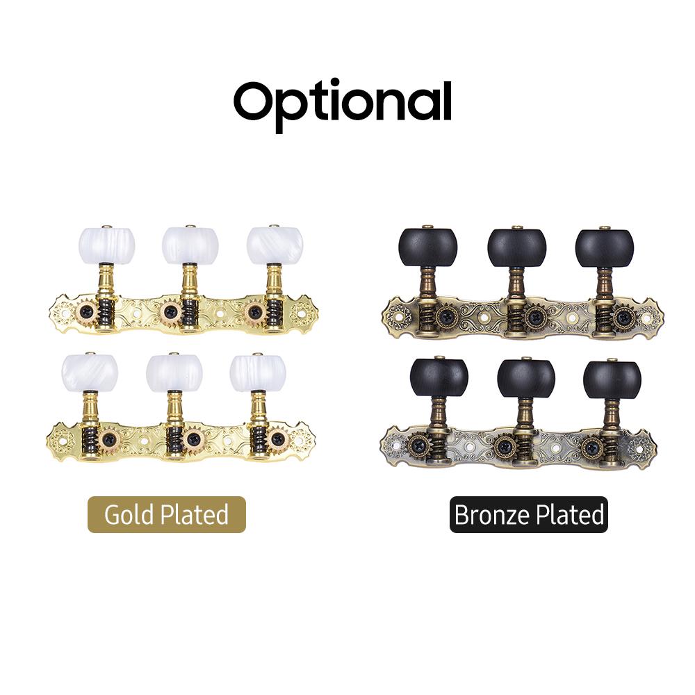 Alice 2 Pcs (L&R) Classical Guitar Tuning Peg Bronze Plated Acoustic Guitar Machine Heads 1 : 16