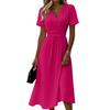Ladies' Gradient Casual Fashion Short Sleeved V-neck Dress