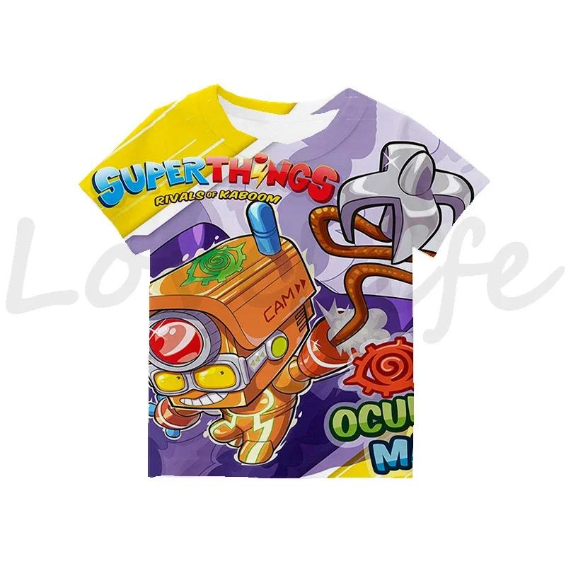Kids SuperTings T Shirt Harajuku Boys Girls Cartoon Print T-shirts Summer Short Sleeve Children's Clothing Comfortable Tee Tops