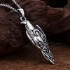 New Viking Crow Pendant Necklace Men's Moon Necklace Fashion Jewelry