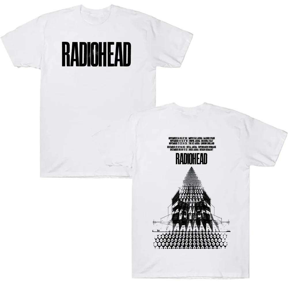 Radiohead Возвращение на сцену Европейский тур Футболки Модная хлопковая футболка Летняя Новая Харадзюку Мужская Женская Уличная одежда Панк Модная 4XL