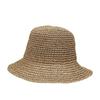 Summer Vacation Style Hat Edge Can Be Styled Straw Hat Solid Color Straw Versatile Internet Celebrity Bucket Hat Women'S Handmade Crochet Basin Hat