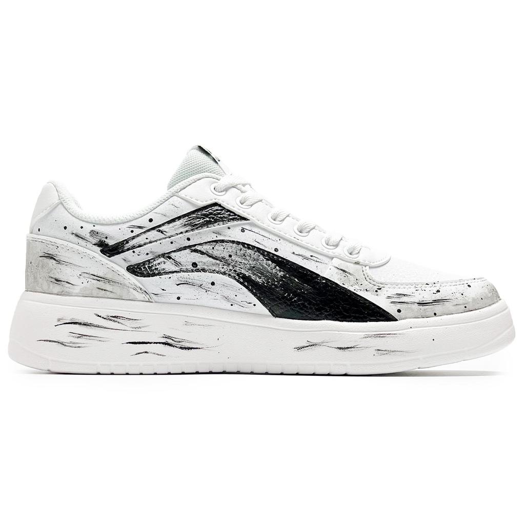 Li Ning Slip Resistant Abrasion Resistant Low top Skateboard Shoes Women's Black White AGCR470-2(Team285-)