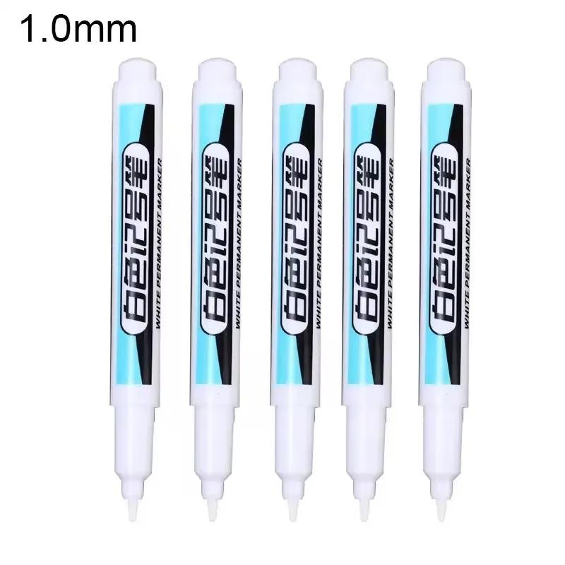 5/1Pcs Oily White Marker Pen Graffiti Pens Waterproof Permanent Gel Pencil Tire Notebook Glass Painting Pen 0.7mm 1mm 2.5mm