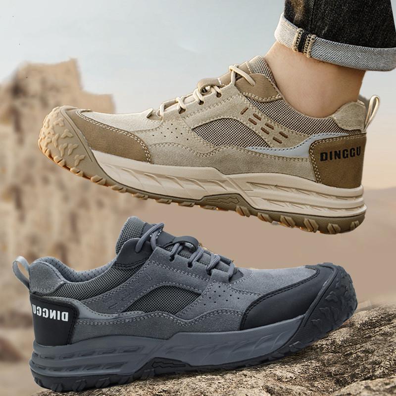 Men Fashion Breathable Plastic Toe Caps Work Safety Shoes Cow Suede Leather Security Boots Worker Safe Sneakers Protect Footwear