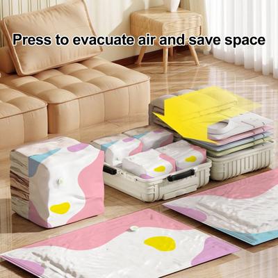 Sacchetti Sigillati per Conservazione, Sacca a Compressione con Doppia Cerniera Senza Pompa, Sacchetti Riutilizzabili di Grande Capacità per Biancheria da Letto e Vestiti